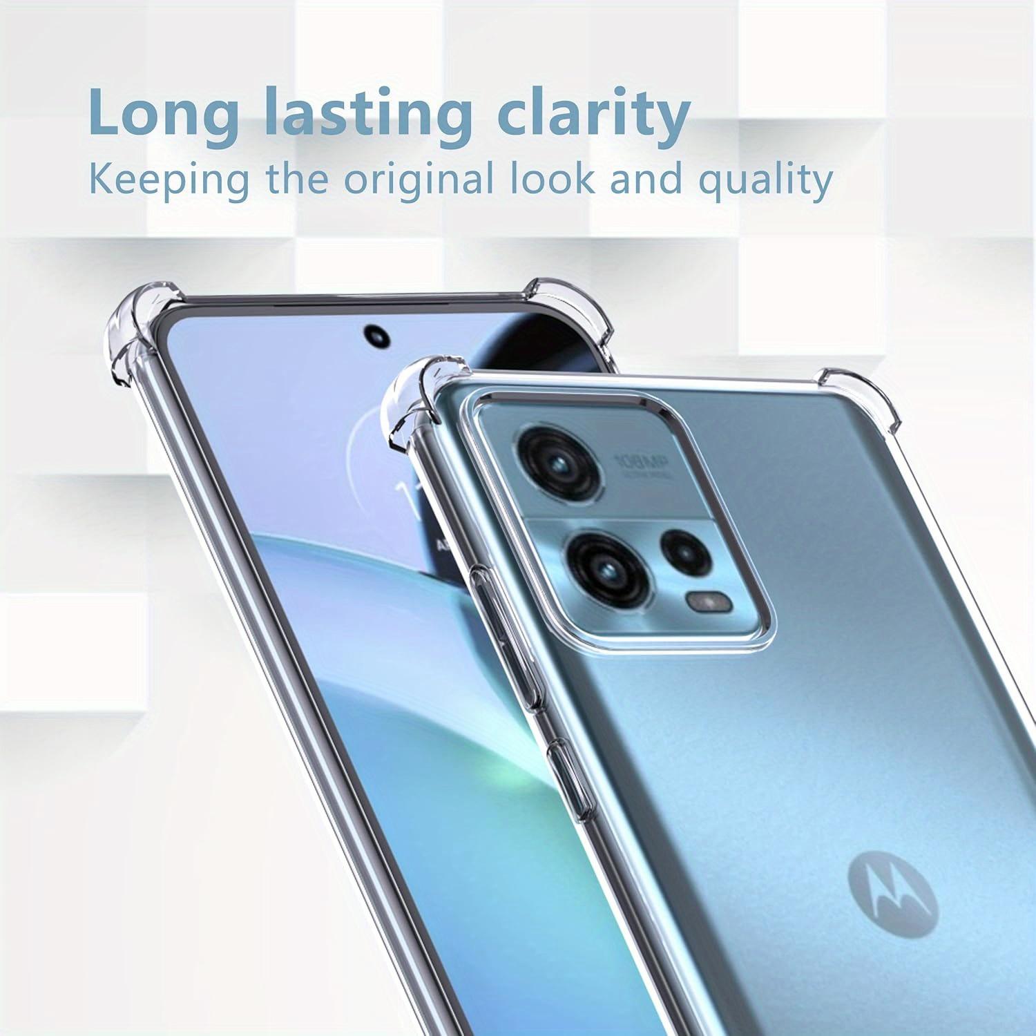 Case for Motorola Moto G72, Clear Phone Case with Reinforced Corners Camera Protection Bumper Slim Fit Shockproof Flexible TPU Case, Transparent