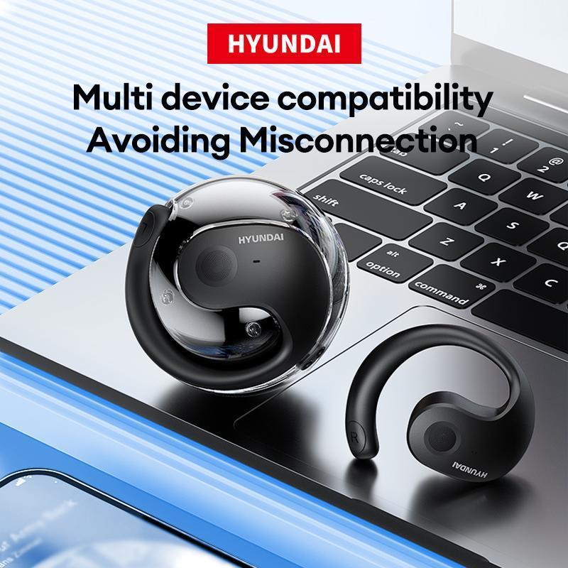 HYUNDAI T26 Pro OWS Wireless Bluetooth 5.4 Earbuds Luxurious Sound for Music & Phone Calls, Sport Headsets With Call Noise Canceling Mic