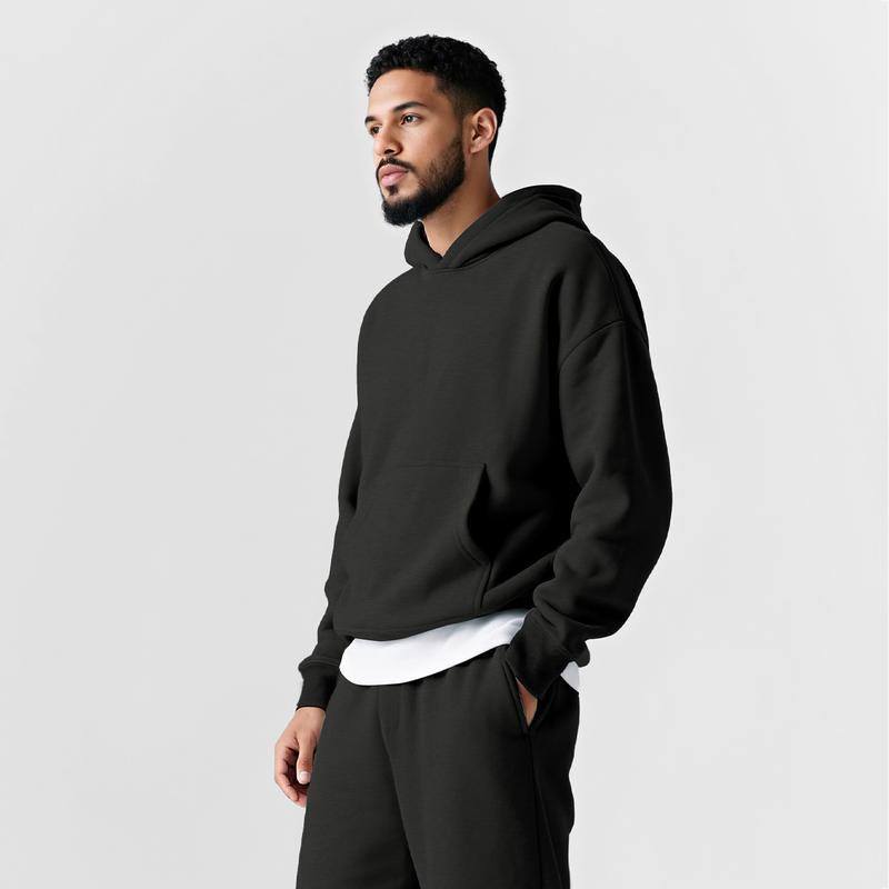 GINGTTO Men's Pullover Sweatshirt Hoodie Casual Unisex Oversized Solid Loose Fit Comfy Streetwear