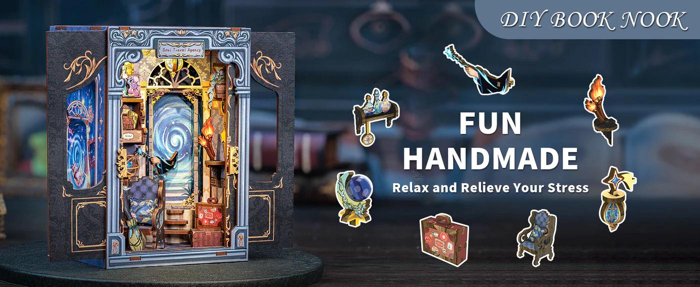 SOUL TRAVEL AGENCY DIY LED Bookcase – Handmade Craft Toy for Adults & Teens | Unique Black Friday Holiday Gift Idea