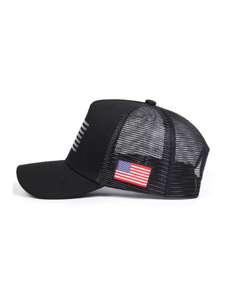 Unisex American Flag Baseball Cap, Breathable Cap, Adjustable Sun Protection Hat for Outdoor Travel Beach Vacation, Casual Fitted Woven Fabric Design