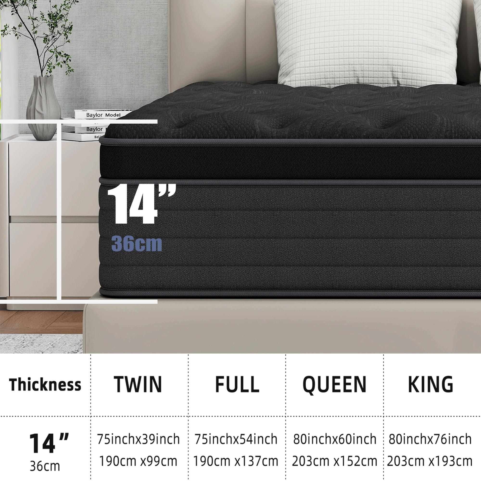 mattress queen size mattress 12/14 Inch Twin, Full, Queen, King Mattress Memory Foam And Spring, Hybrid MattressMedium Firmness, Lumbar Support, For Home Rooms Hotels, Boxed Halloween ChristmasGift Furniture Ergonomic queen size mattress Interior Modern