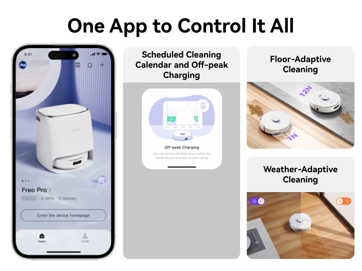 NARWAL Freo Pro Robot Vacuum and Mop Combo, Tangle Free Robot Mop, 8500Pa Powerful Suction, Self-Emptying, Auto Mop Washing, Auto Drying, Obstacle Avoidance, Ideal for Pet Hair and Hard Floor