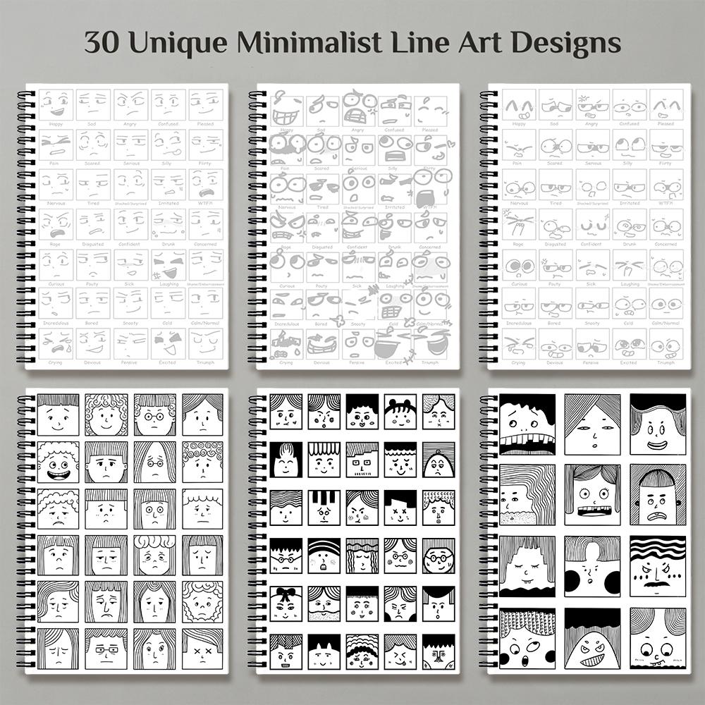 Halloween Birthday Present Gift For Adults Teens Three in One Line Art Tracing Book Coloring Pad Easy Line Art Cartoons HD Black White Lines A5 Size 30 Pages Thickened Paper Threaded Binding Anxiety Relief Decompression Beginner Line Control Practice