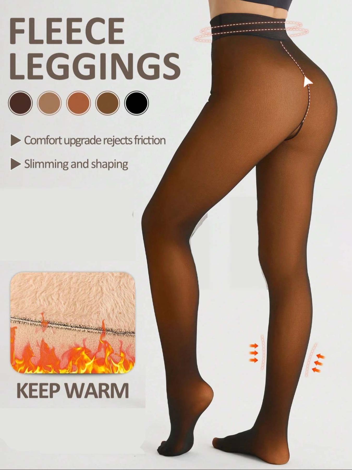 Fleece-Lined High-Waist Tights, 200g Thick Warm Leggings, Multiple Colors, All-Season Wear, Perfect for Cold Weather & Daily Use, Winter