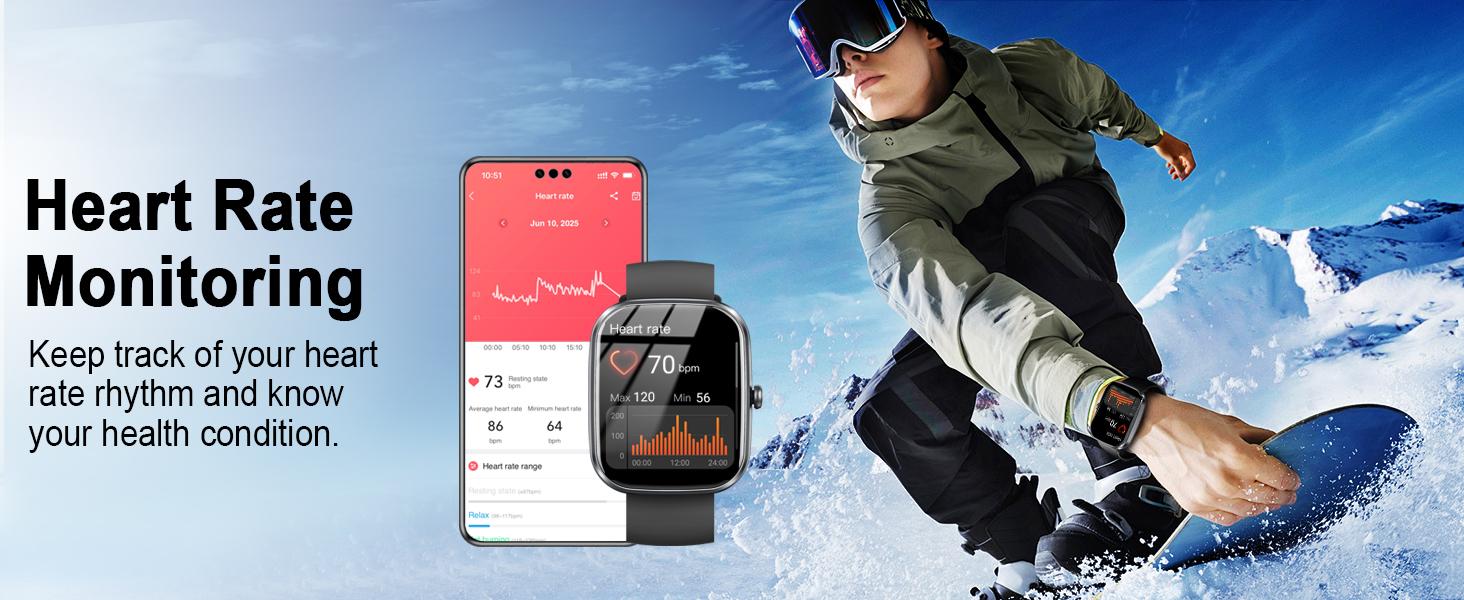 [Spring Deals] Tukio 2026 Smartwatch with AI ChatGPT Assistant 1.91-inch HD Display Heart Rate Monitoring Sleep Tracking Bluetooth Calling IP68 Water Resistance Compatible with Android and iOS,the Perfect Holiday Gift
