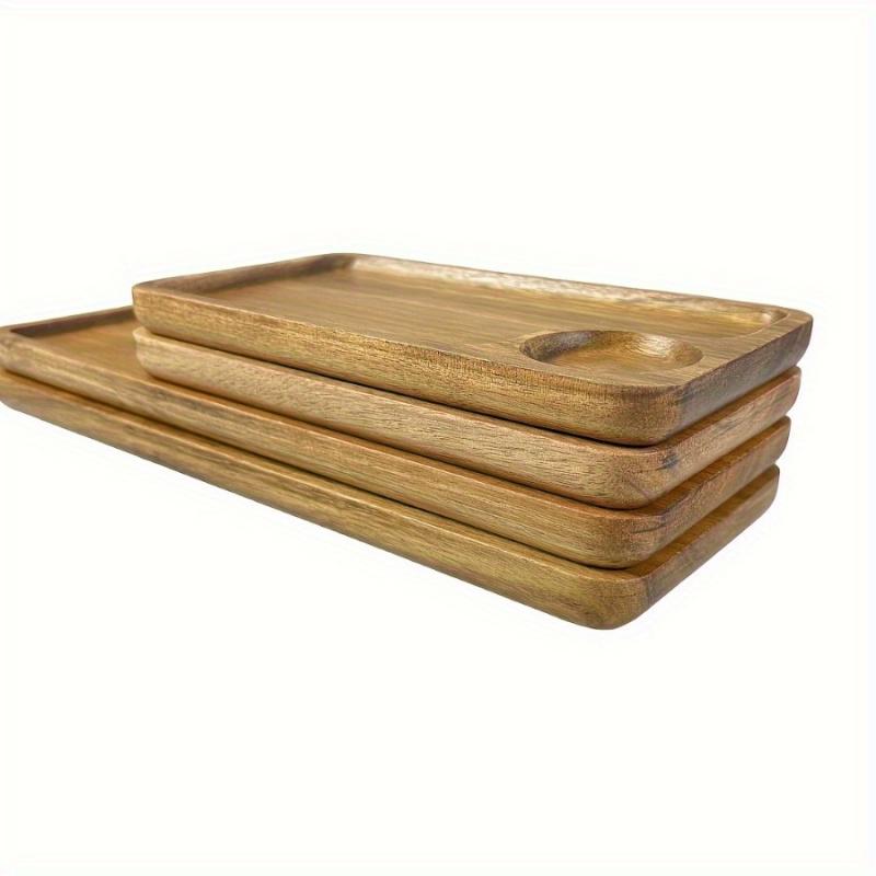 1pc Handmade Wooden Fruit Tray, Natural Wood Plate for Contact, Rectangular Dessert or Breakfast Sushi Plate, Creative Tableware for Kitchen, Decorative Holiday Kitchen Gadget, All-Season Kitchen Supplies