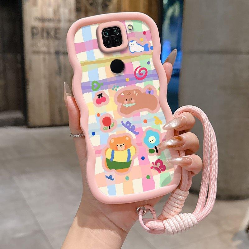 1 Piece Cute Party Suitable For Redmi Note 9 Flexible Anti-Scratch And Lanyard Note 9 Edition Phone Case Cover Ideal For Meeting