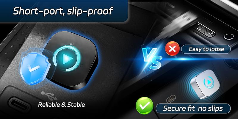 2026 Upgraded Wireless CarPlay, Compatible with iPhone and Android, converts Wired to Wireless, Supports Dual-Mode Bluetooth/WiFi Connectivity, Hands-Free Calls, Plug & Play, Car Video Players