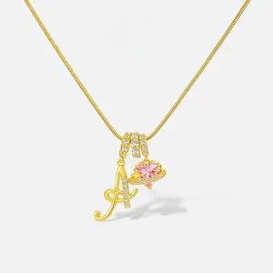 personalized name letter necklace, free of allergenic ingredients, with adjustable size. It is an excellent Valentine's Day gift for women and girls.