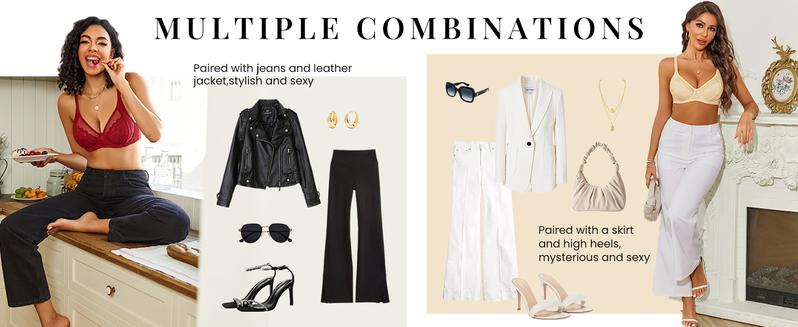 Avidlove Womens Lace Bras Push Up Bralettes with Underwire Full Coverage Unlined Balconette Everyday Bra Lingeries