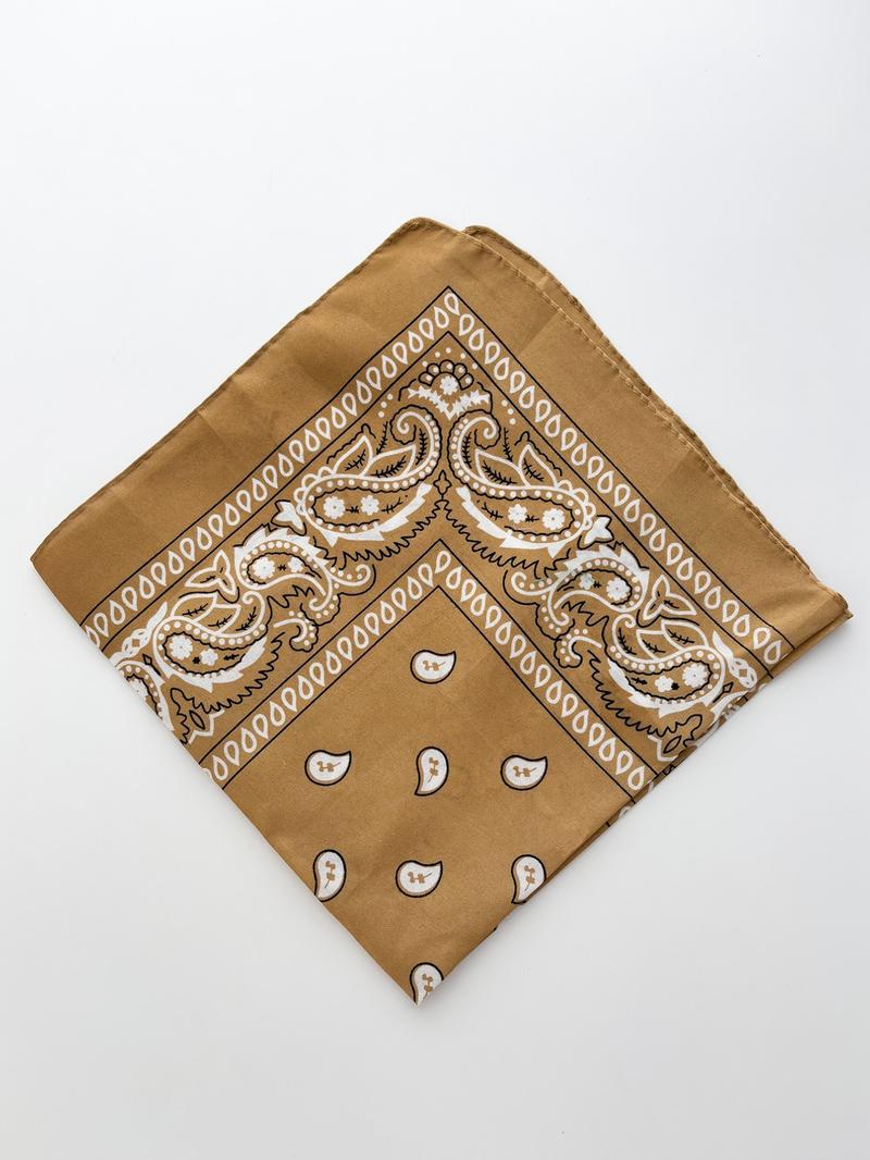 Geometric & Paisley Print Bandana, Unisex Soft Breathable Scarf, Casual Fashion Accessory for All Seasons, Ideal for Daily Wear