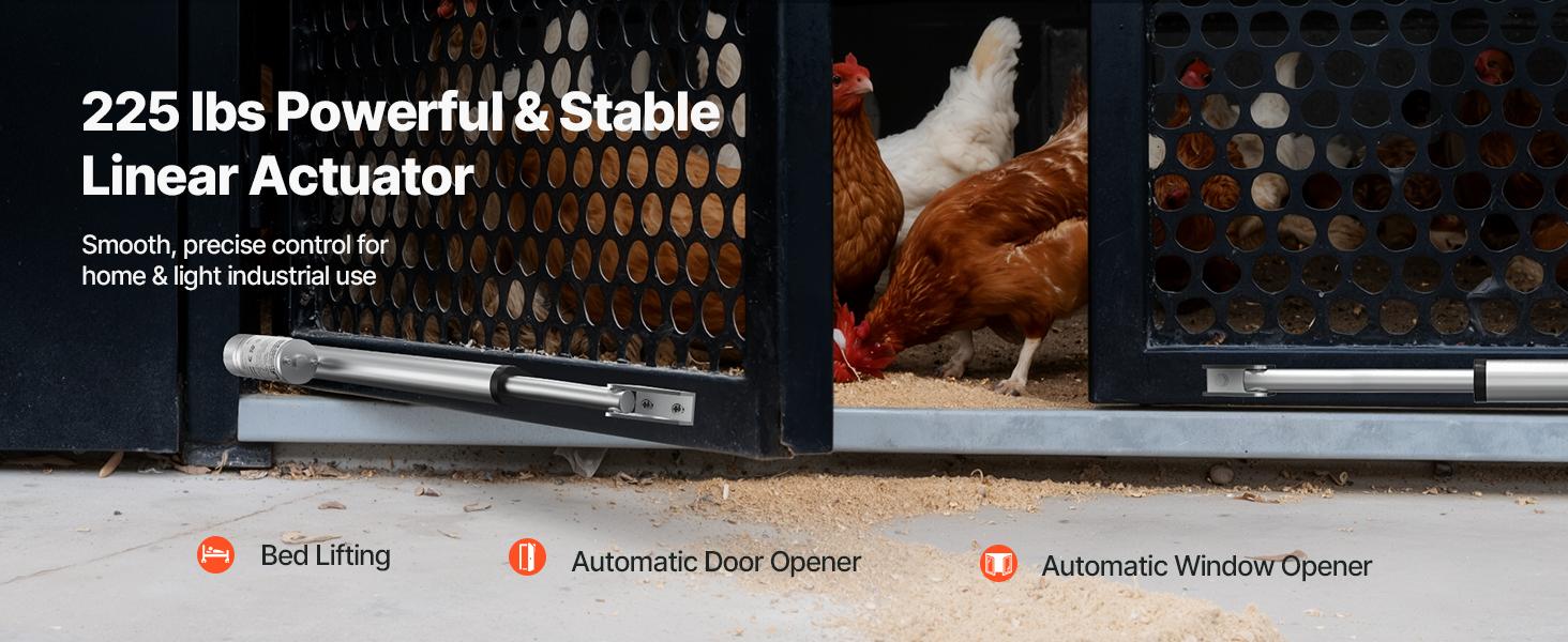 VEVOR 12V Linear Actuator, 8 Inch High Speed 0.6/s Linear Motion Actuator, 225lbs/1000N with IP54 Protection Mounting Bracket for Lift Desk, Recliner Chairs, Window Door Opener