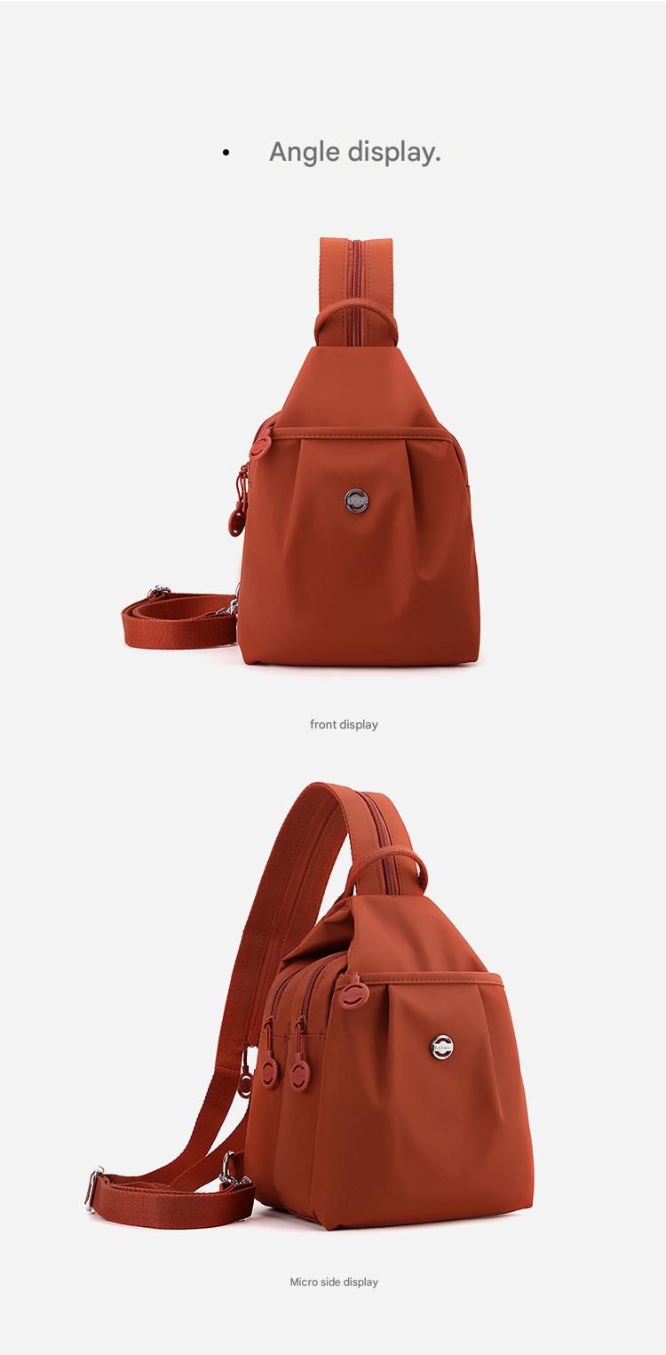 Velora Fashion Oxford Cloth Casual Backpack Messenger Bag Chest Bag with Side Pouch Adjustable Strap Zipper Pocket Inner Patch Pocket 30x21x14cm