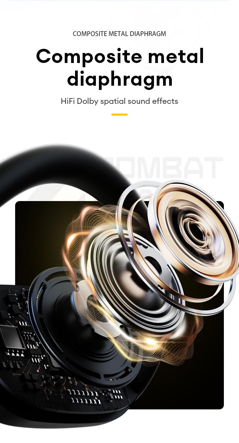 Transformers TF-T20 Wireless Earphones With Passive Noise Reduction, 5.4mm Sound, 360° Surround Sound, Low Latency For Gaming, High Definition Calls, And Microphone, Suitable for running fitness wear