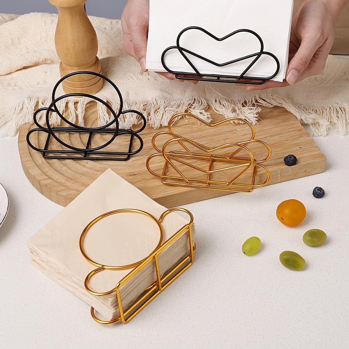 Decorative Metal Napkin Holder, Heart & Round Hollow-Out Tissue Stand, Vertical Paper Towel Organizer for Kitchen Counter, Dining Table, Restaurant & Café, Stylish Desktop Decor Decorative Metal Napkin Holder, Heart & Round Hollow-Out Tissue Stand, Vertical Paper Towel Organizer for Kitchen Counter, Dining Table, Restaurant & Café, Stylish Desktop Decor