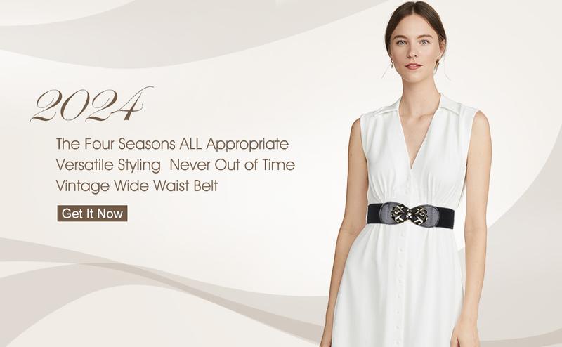 JASGOOD Women Stretchy Belts for Dresses Vintage Elastic Wide Waist Belts