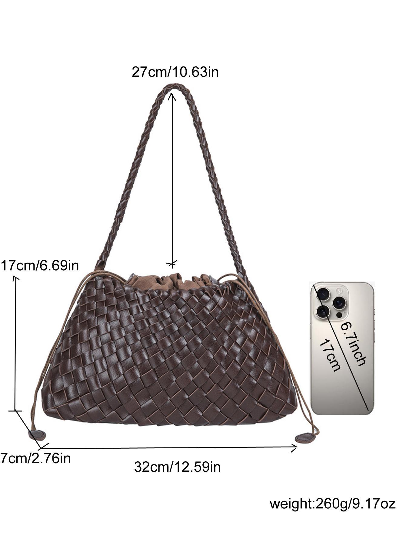 Woven Tote Bag for Women Hand Shoulder Bag Weave Purse Woven Leather Handbag