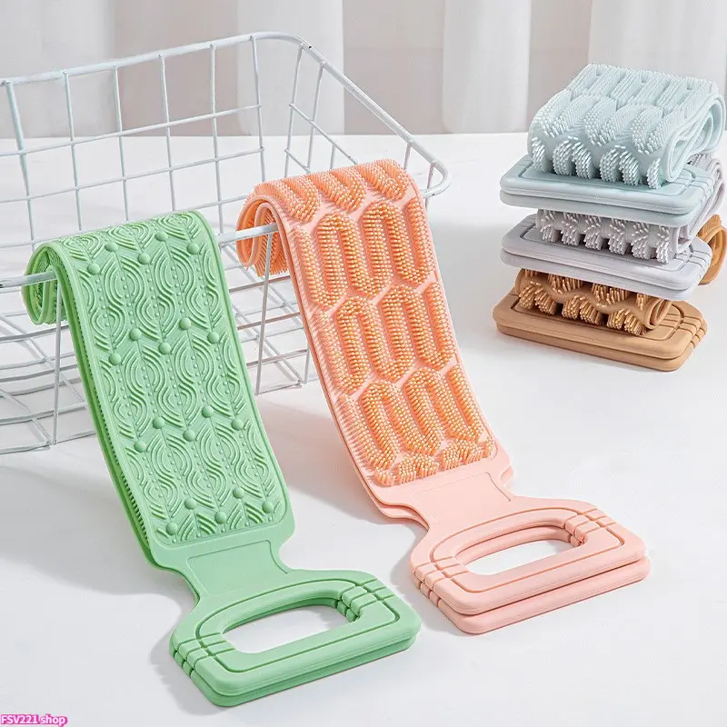 Silicone Back Scrubber - Polyester-Free Hygiene-Focused Textured Easy-Reach Tool for Back Area Exfoliates, Compact Design, Versatile Colors, Daily Use Self-Care Skin-Smoothing Bathroom Accessory