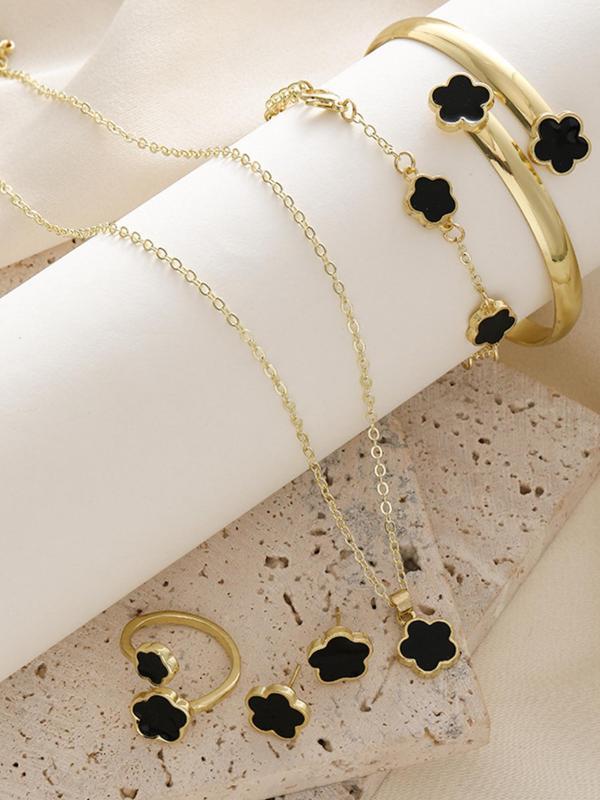 Lucky Flower Alloy Jewelry, Lucky Flower design,Neckline, Artemis bracelets, bracelets, rings, CloverJewelry, four-leaf clover garland. Elegant Gift