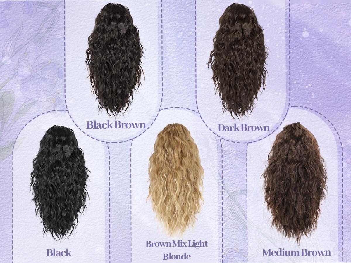 Isaic Hair 18 Inch Clip In Ponytail, Ponytail Extensions, Short Ponytail Women's Artificial Wig, Natural Fluffy Hair Volume for Daily Outing Wear