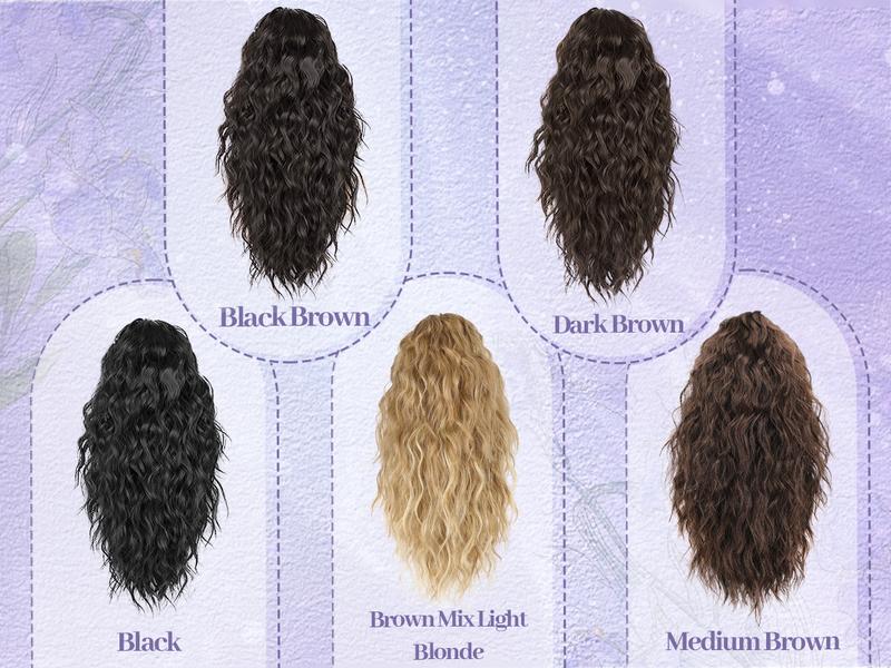 Isaic Hair 18 Inch Clip In Ponytail, Ponytail Extensions, Short Ponytail Women's Artificial Wig, Natural Fluffy Hair Volume for Daily Outing Wear