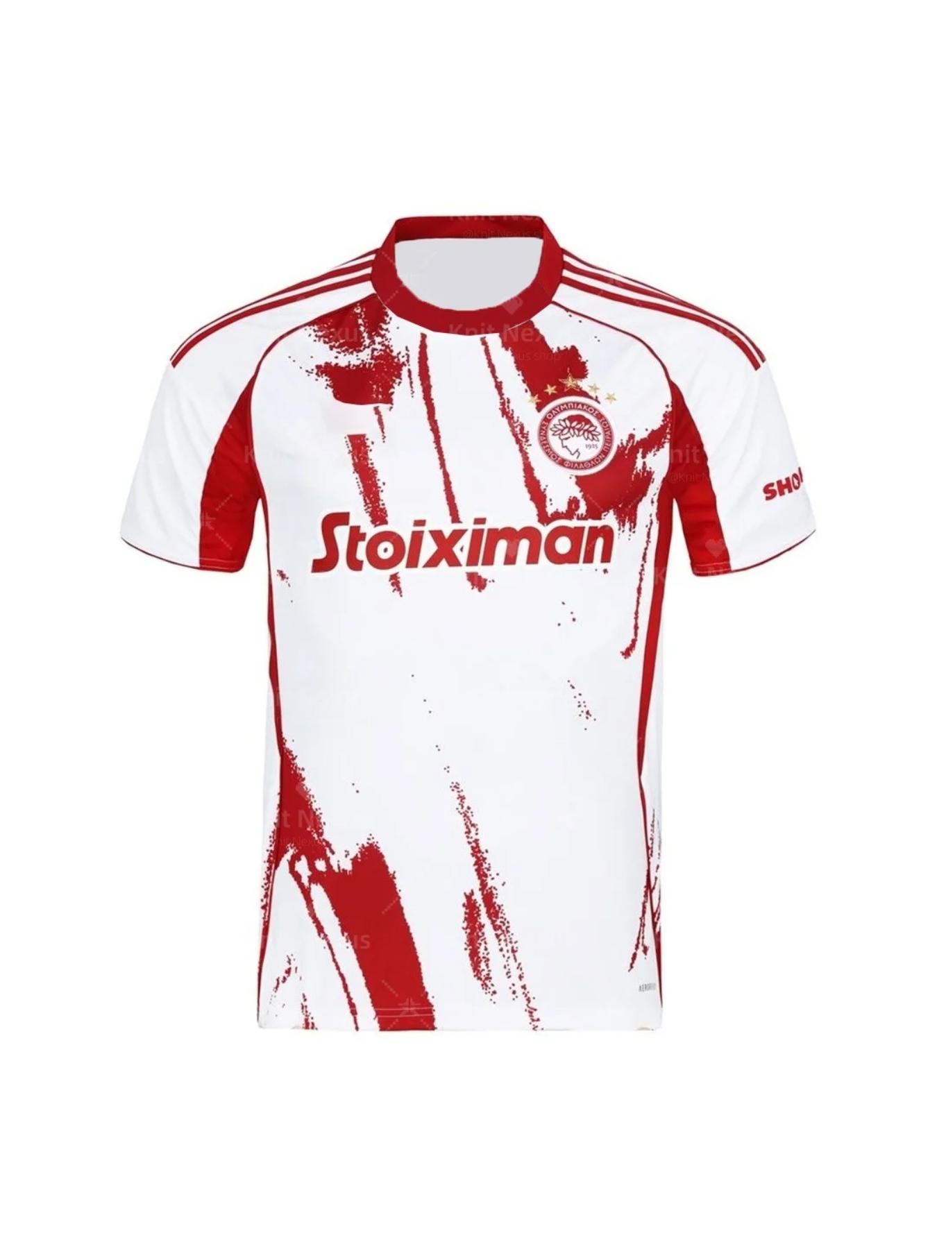 25-26 Olympiacos Piraeus Home jersey Greek jersey Autumn Sports Dry Quickly Men's T-Shirt Children's Clothing Tee Y2k Woman