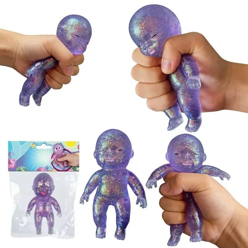 Crystal Loose Powder Doll Squishy Transparent Starry Sky Slow Rebound Fidget Toy Handmade Stress Relief Squeeze Toy for Kids Adu