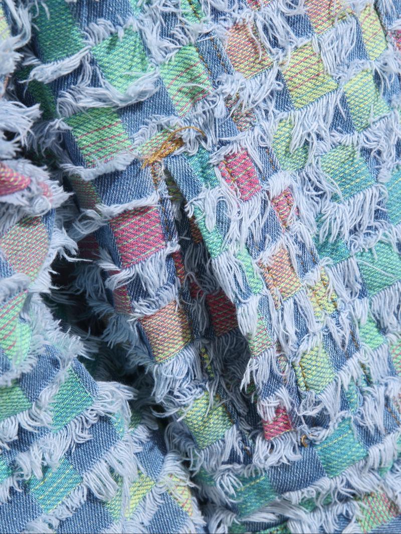 Men's Raw Trim Button Pocket Denim Jacket, Loose Street Long Sleeve Collared Outerwear for Daily Wear, Fashion Men's Clothes, Casual Fashion Jacket for All Seasons