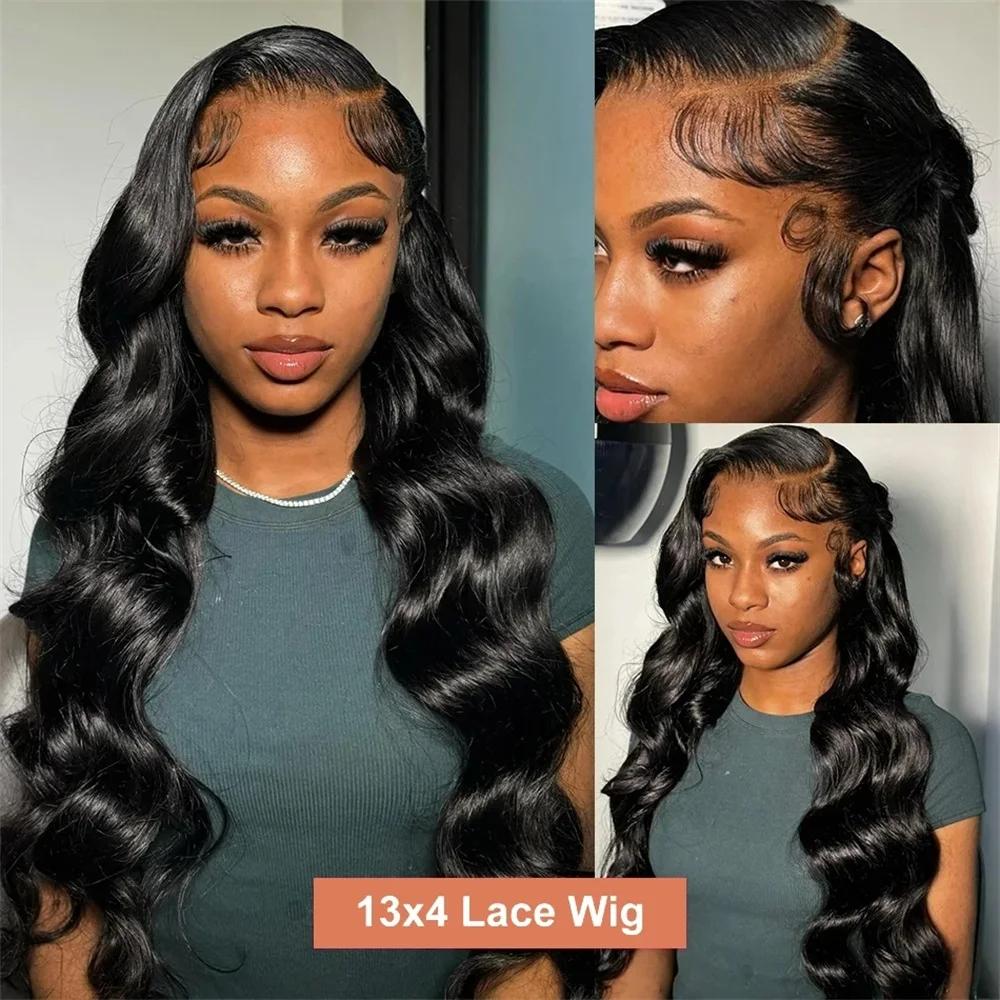 Bling Hair Body Wave 13x4/13x6 Hd Transparent Lace Front Real Hair Wigs Brazilian 30 32Inch Body Wave Lace Frontal Wig For Women