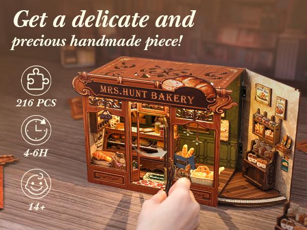 CUTEBEE MRS.HUNT BAKERY DIY Miniature Dollhouse – Wooden Furniture Kit, Creative Handmade Room Decor for Teens & Adults | Holiday, Birthday & Christmas Gift, Dust Cover CUTEBEE MRS.HUNT BAKERY DIY Miniature Dollhouse – Wooden Furniture Kit, Creative Handmade Room Decor for Teens & Adults | Holiday, Birthday & Christmas Gift, Dust Cover