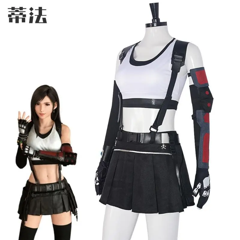 Anime Game Final Fantasy VII Remake Tifa Cosplay Costume Standard Version Adult Women Girls Halloween Carnival Costumes Suit