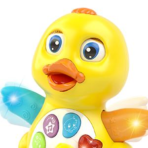 HOLA Multifunction Crawling Duck Musical Toys, Interactive Tummy Time Baby Toy with Music Lights and Motor Activities one Year Old Toys, Infant Toddler Toys Festival Stockingstuffers for Babies Light Music