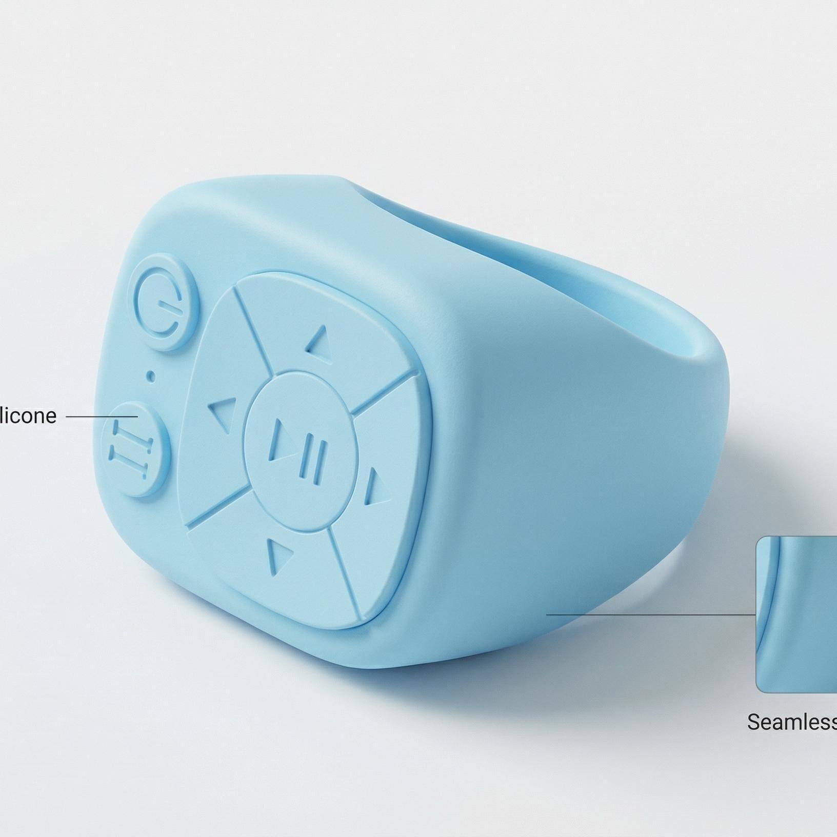 Multi-Function Ring Bluetooth-compatible Remote, Rechargeable Wireless Page Turner, Phone Camera Shutter Stabilizer, Compatible with iOS Android