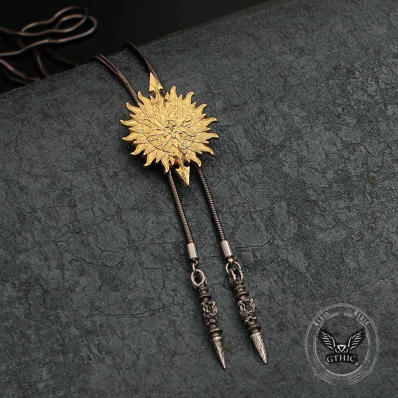 GTHIC Vintage Sun And Arrow Western Cowboy Alloy Bolo Tie Charms Jewelry Accessory for Men Women Birthday Gifts