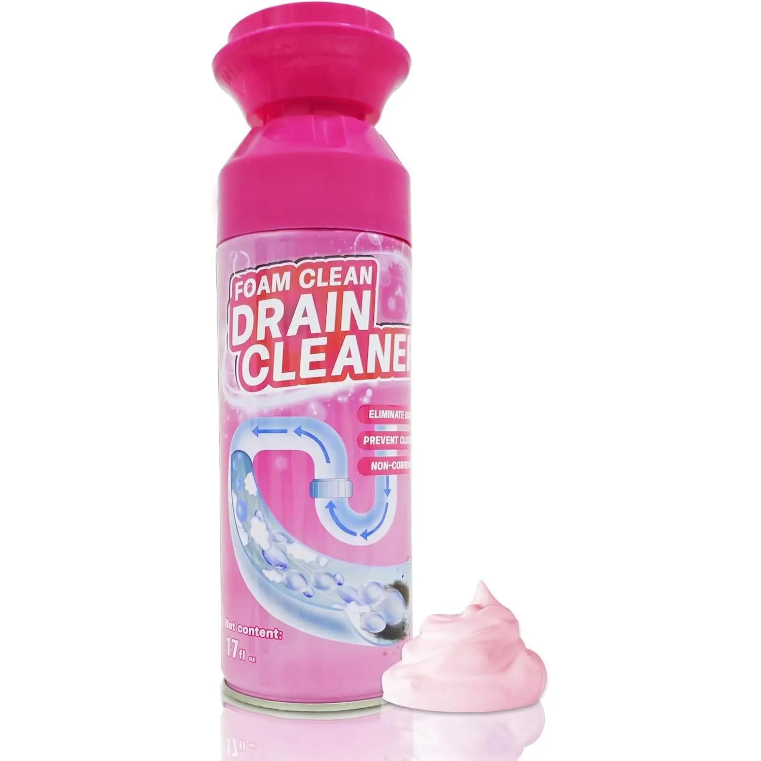 Foam Drain Cleaner, Drain Sink Cleaner and Deodorizer, Clog Remover for Kitchen, Sinks, Tubs (1 Pc)
