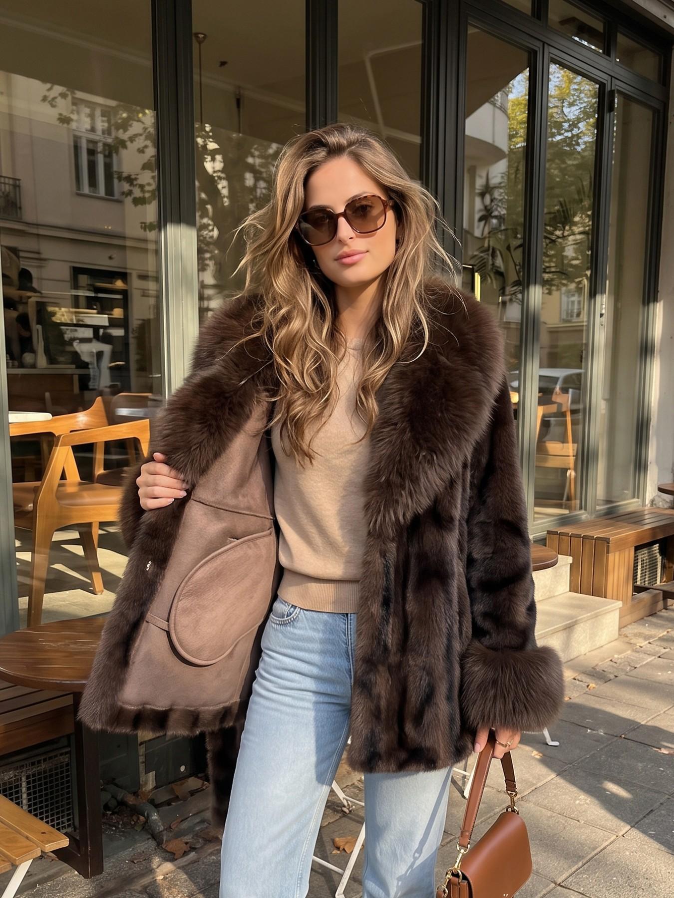 2026 Fall Winter New European Style Casual Fashion High-End Light Luxury Warm Cozy Faux Fake Fur Women's Coat Jackets, Stylish and Comfortable Outerwear for Cold Weather