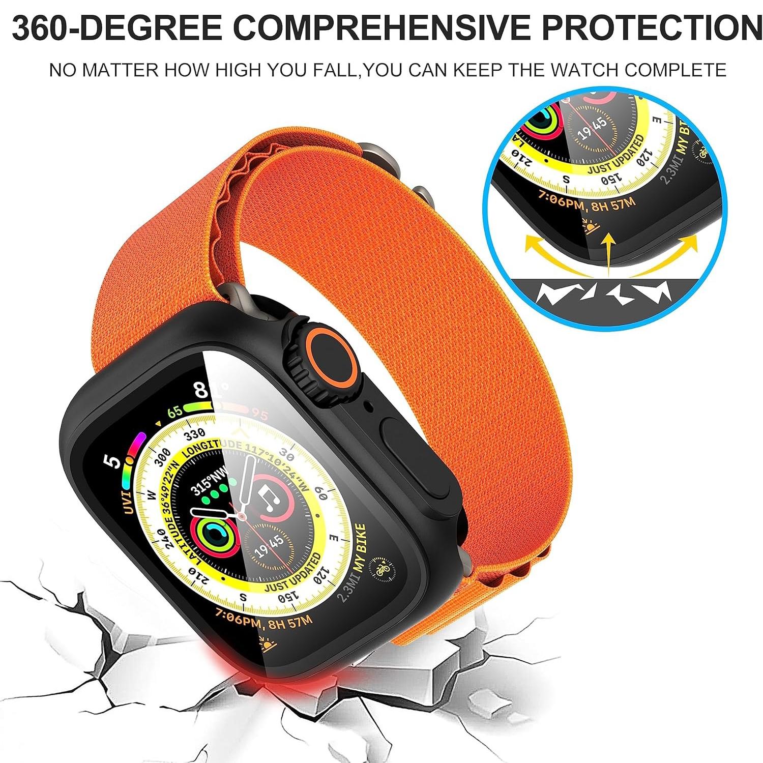 Watch Protective Case, Watch Case with Screen Protector, Watch Protector Compatible with Apple Watch 40mm to 49mm, Smart Watch Accessories, Wearable