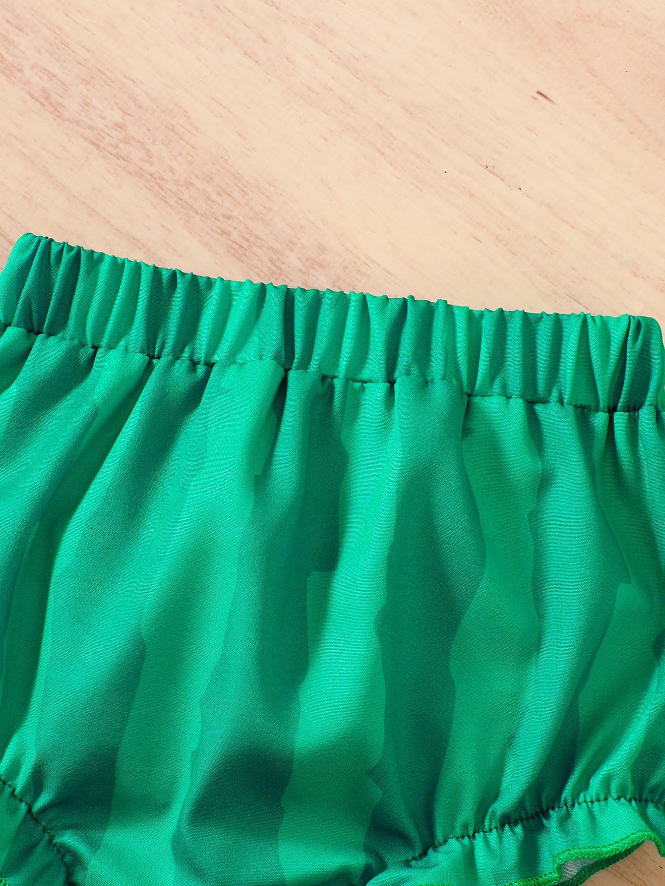 Girls' Watermelon Three-Piece Set, Tank Top Dress, Shorts, Headband, Summer Cute Fruit, Baby Girls' Fashion Accessories