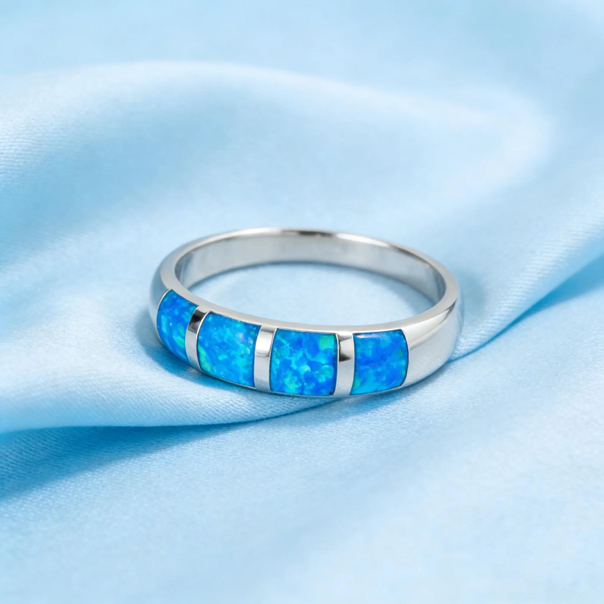 Opal Copper Ring for Women Men Gothic Vintage Jewelry Luxury Wedding Engagement Couple Matching Cocktail Rings Set Gift for Her