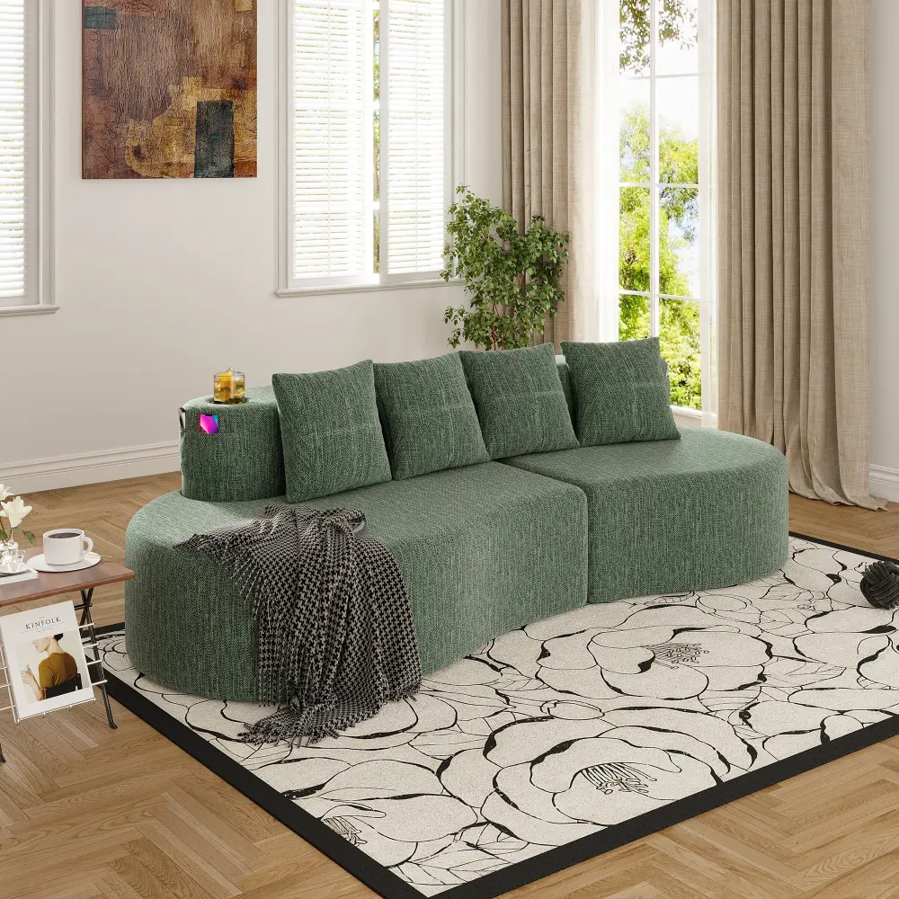 Green + Chenille + Memory Foam + 3 