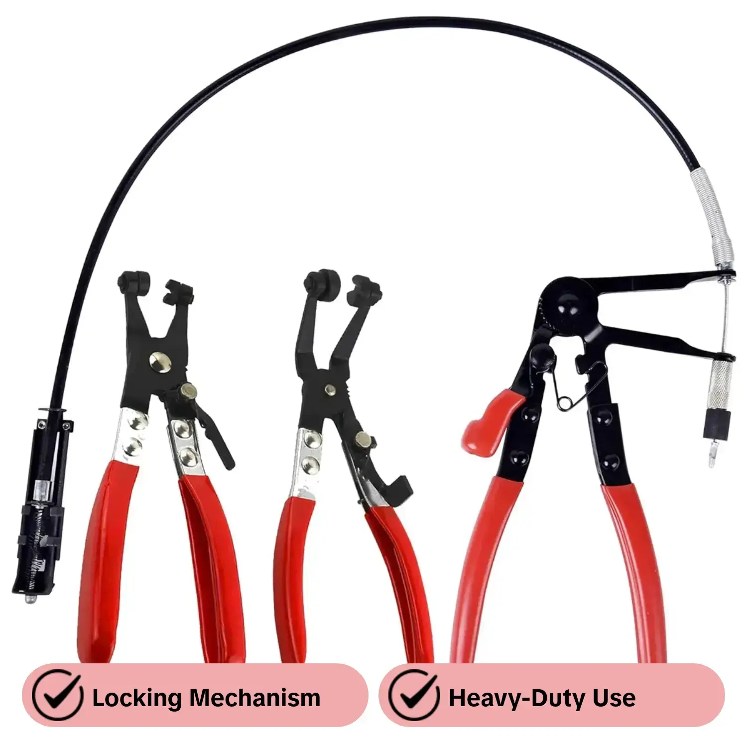 Hose Clamp Pliers Kit, Flat Band Pliers, 45° Angled Flat Belt Clamp, Car Water Pipe Clamp, Fuel Coolant Clamp, Locking Hose Clamp, Automatic Maintenance Tool, Industrial Heavy Duty Hardware, Hand Tools