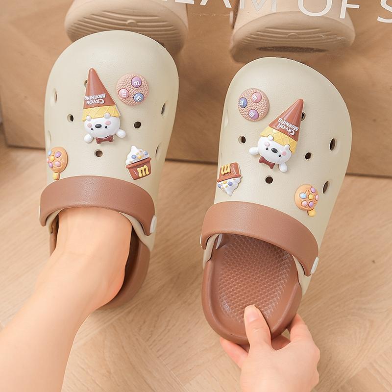 Summer Ice Cream Cookie Beach Sandals, Casual Eva Material, Less Than Ankle Height, All Seasons Wear, Solid Pattern, Comfortable Footwear
