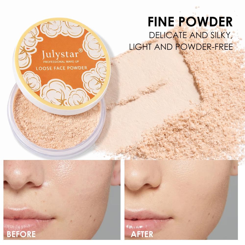 3 Shades Oil-Control Loose Setting Powder, Blur Pores, Smooth Matte, Long-Lasting, Waterproof, Natural Look for Daily & Party