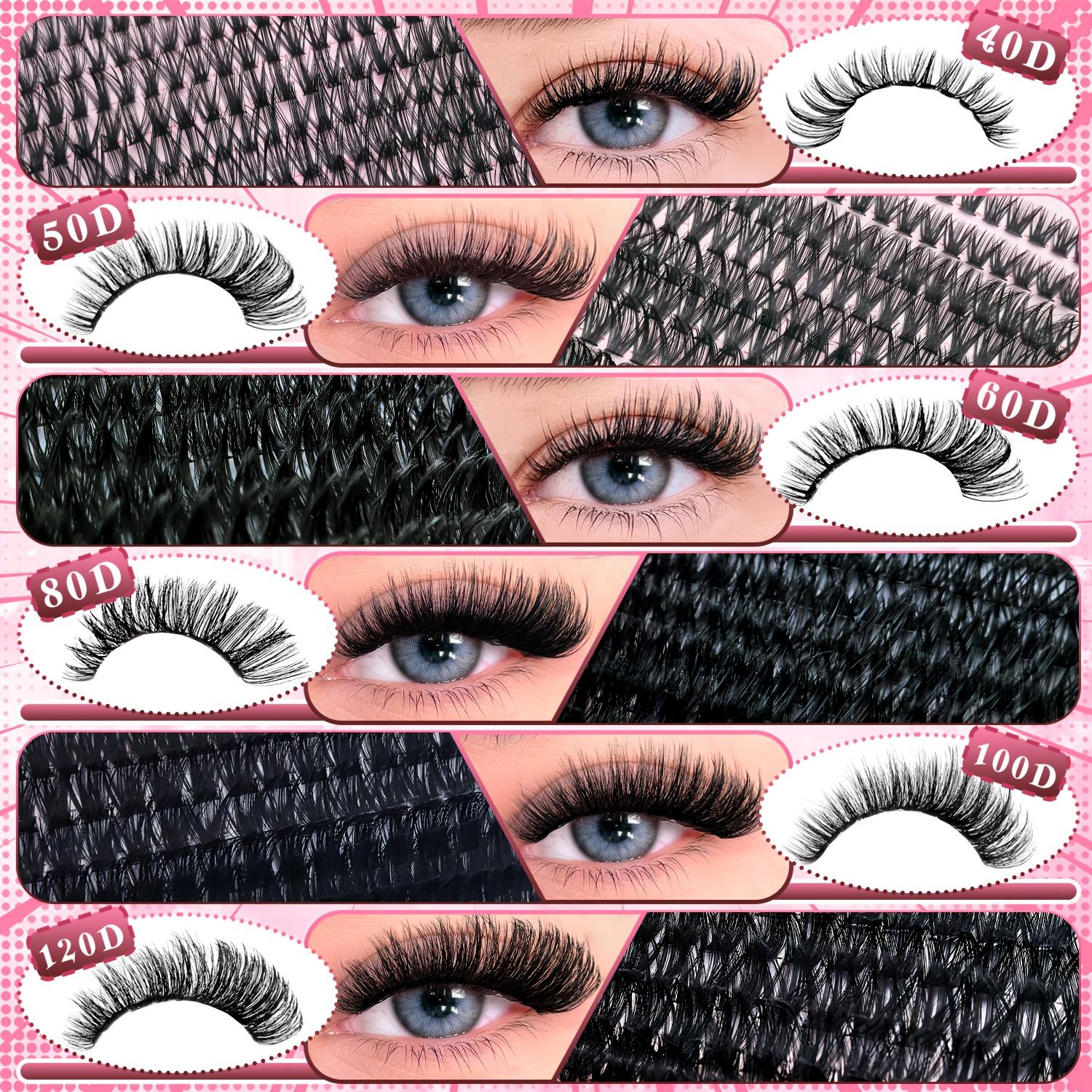 A Kit for Creating False Eyelash Extensions, Featuring a Multifunctional Eyelash Book with a Mix of 40-120D Fluffy And Dense Eyelash Clusters, Along with, a Multifunctional Tool Brush, Tweezers, And a Professional Makeup Kit to Achieve Beautiful Eye