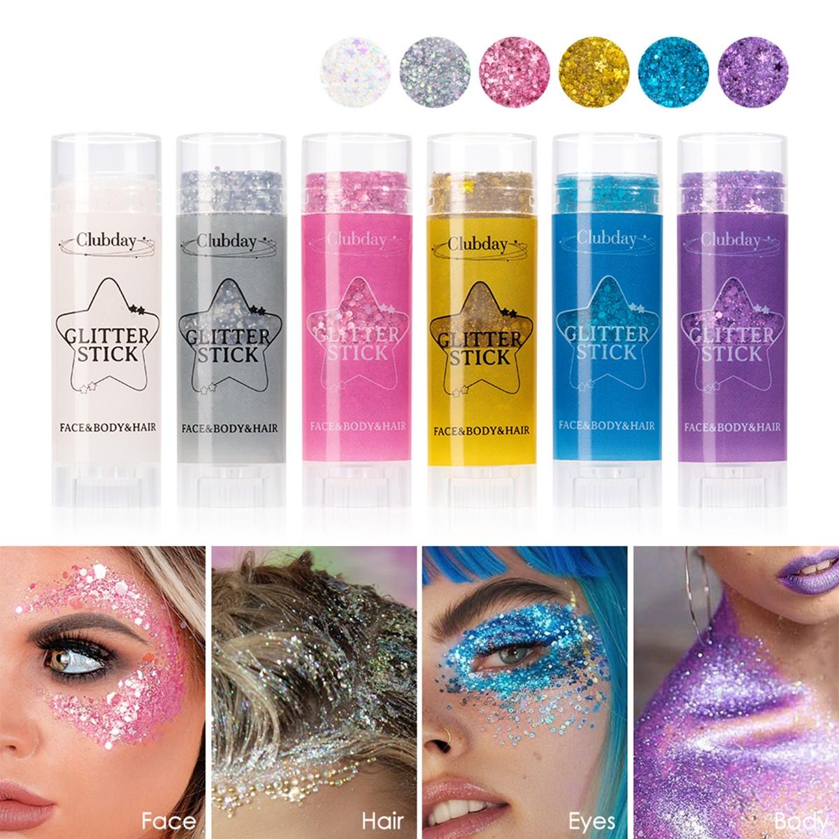 Shimmer Eye Shadow Stick, Bright Lip Gloss & Body Art, Perfect for Festive Makeup, Glittery Finish, Vibrant Colors, Essential Beauty Tool