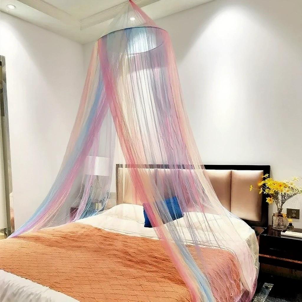 1pc Courtly Dome Mosquito Net, Indoor Twin Bed Ceiling Mosquito Net, Colorful No Installation, Summer Mosquito Screen Tent