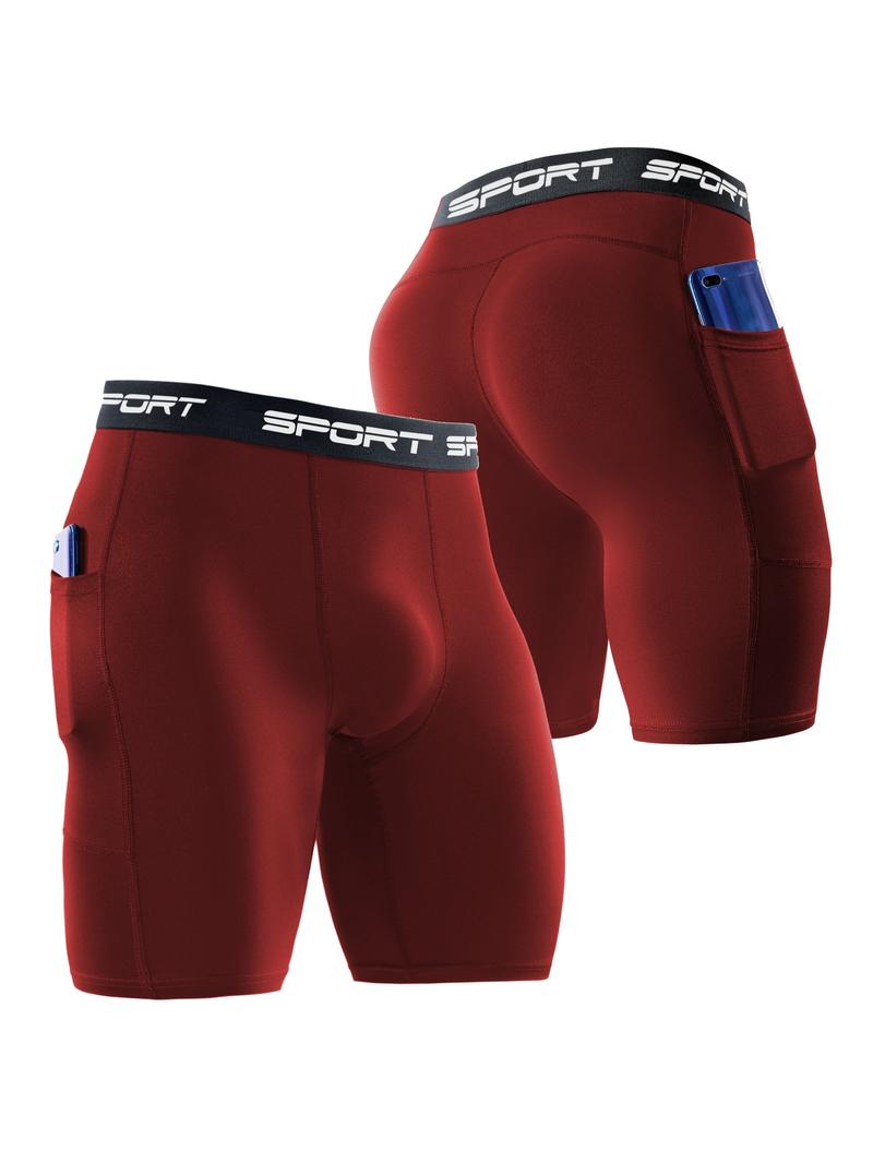 6-Pack Men’s Compression Trunks, Quick Dry Performance Sports Underwear Shorts with Pockets, High Stretch Polyester Elastane Athletic Trunks for Gym Workouts, Fitness Training, Sports Activities & Everyday Comfortable Wear