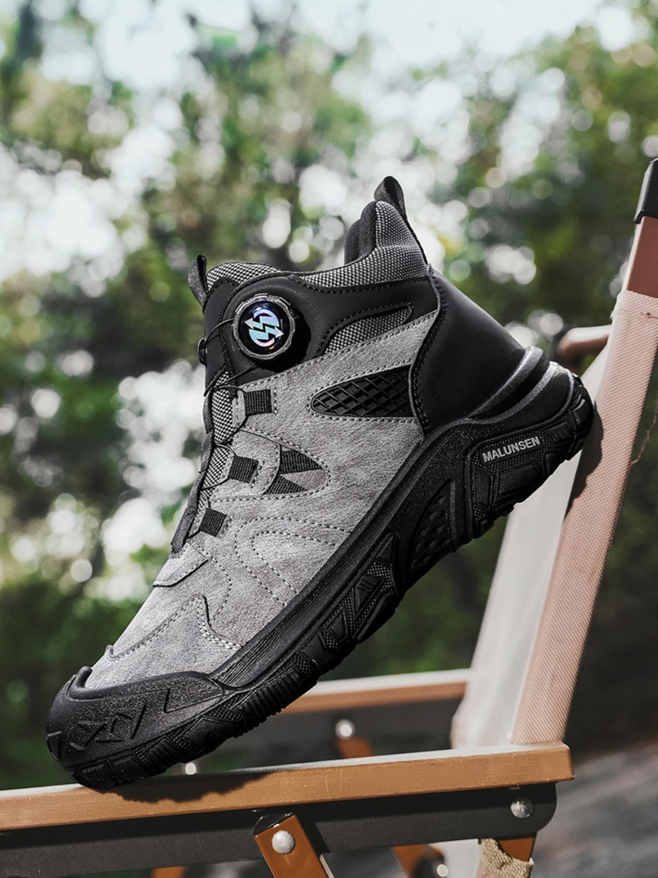 Men's Rotating Buckle Outdoor Hiking Shoes, Fashionable Comfort, Suitable for Outdoor Sports, Daily Wear, Sporty Style, Fall & Winter