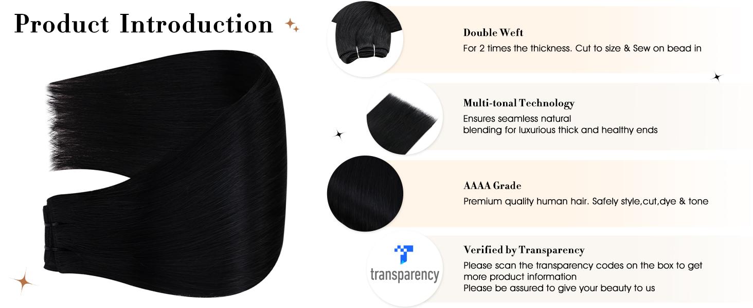 Full Shine Sew In Weft Hair Extensions Remy Human Straight Hair For Women 100-105G